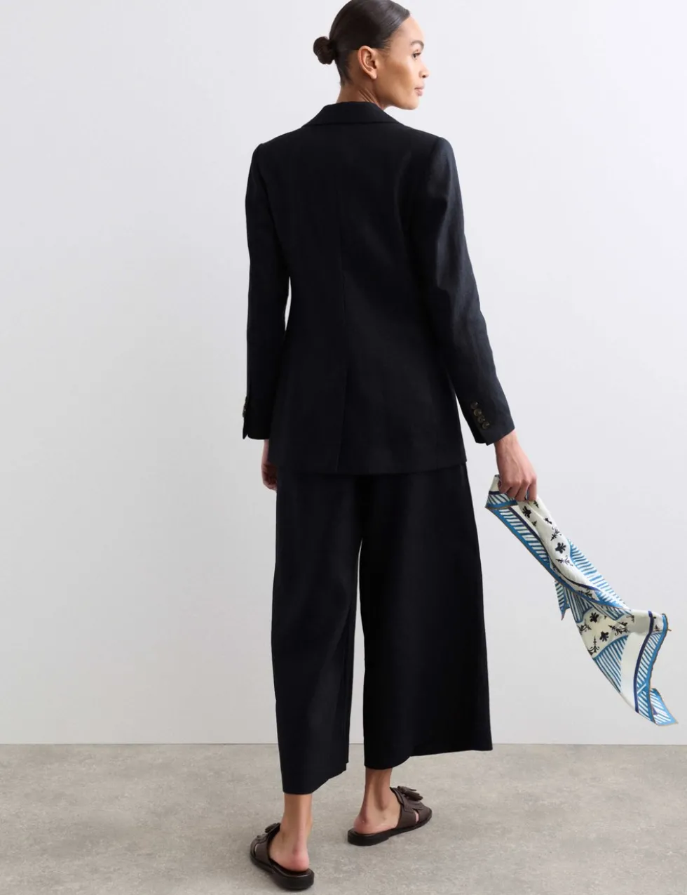 Pure Linen Longline Single Breasted Blazer