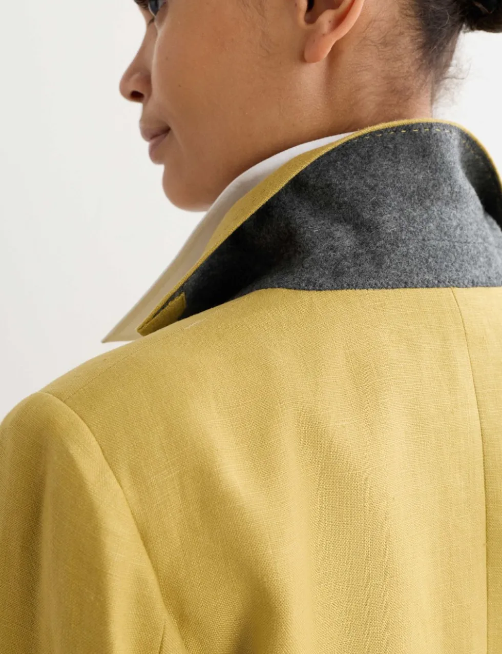 Pure Linen Longline Single Breasted Blazer