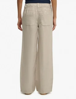 Pure Linen Low Rise Wide Leg Trousers