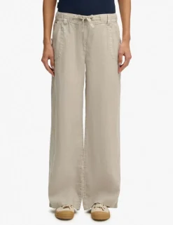 Pure Linen Low Rise Wide Leg Trousers