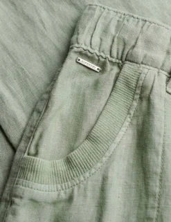 Pure Linen Low Rise Wide Leg Trousers