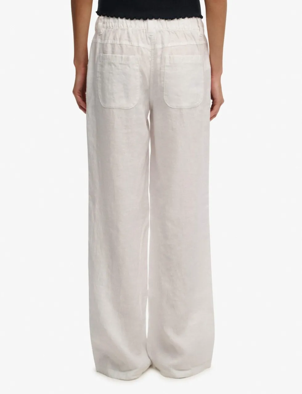 Pure Linen Low Rise Wide Leg Trousers