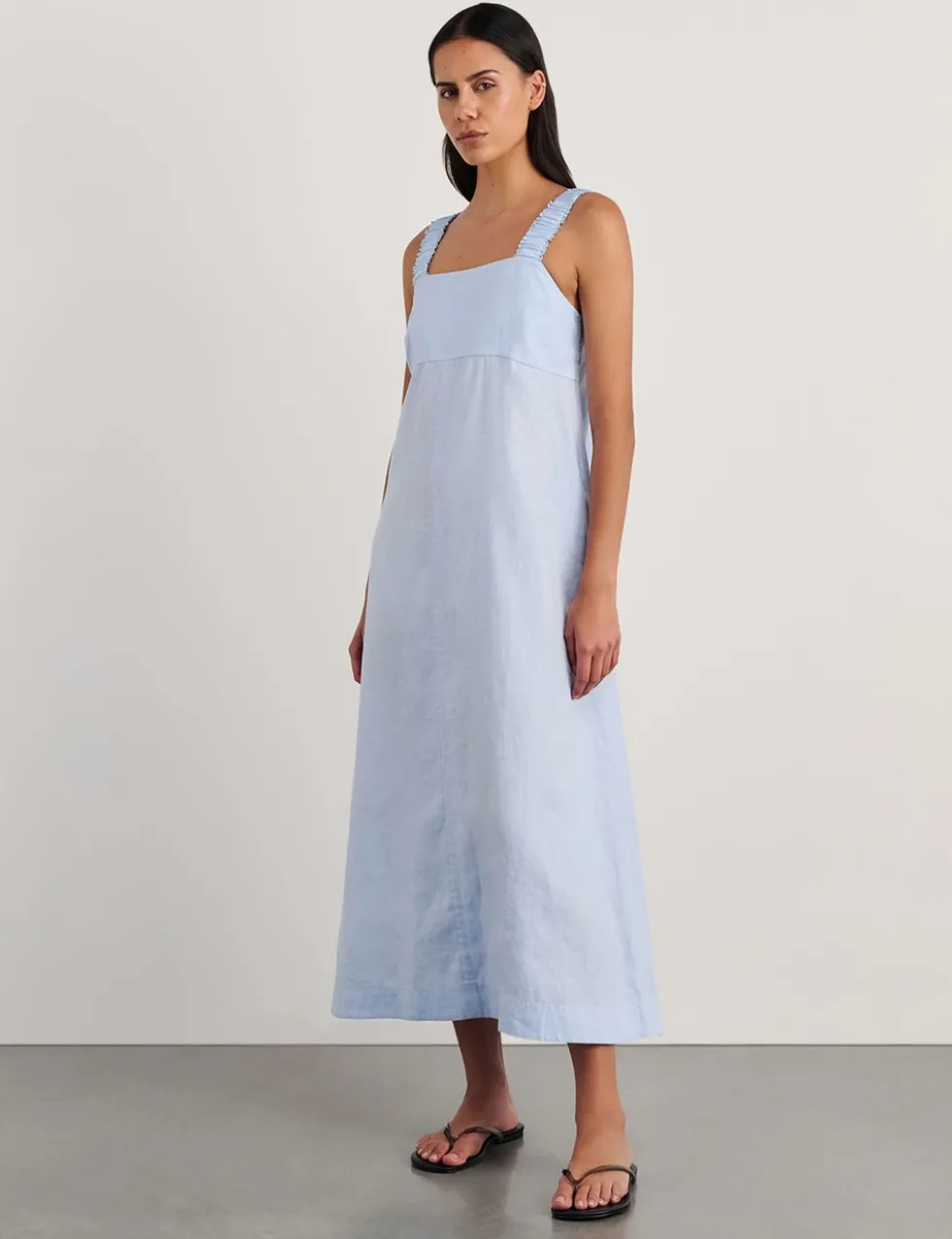 Pure Linen Maxi Smock Dress