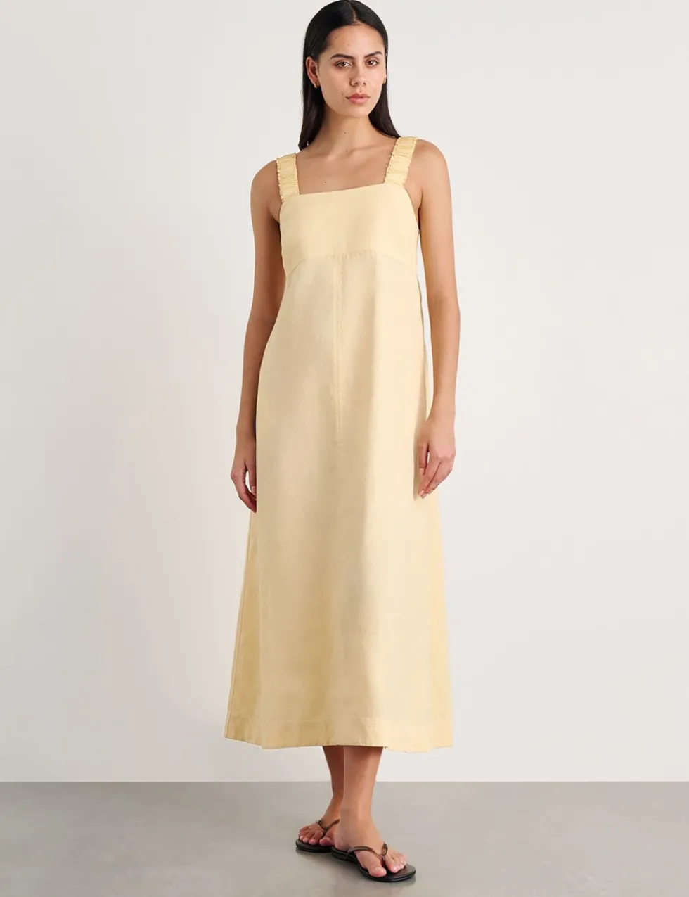 Pure Linen Maxi Smock Dress