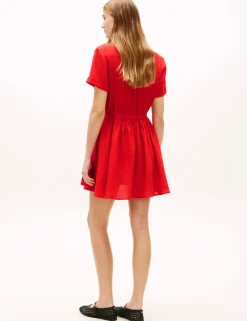 Pure Linen Mini Skater Dress