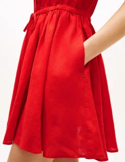 Pure Linen Mini Skater Dress