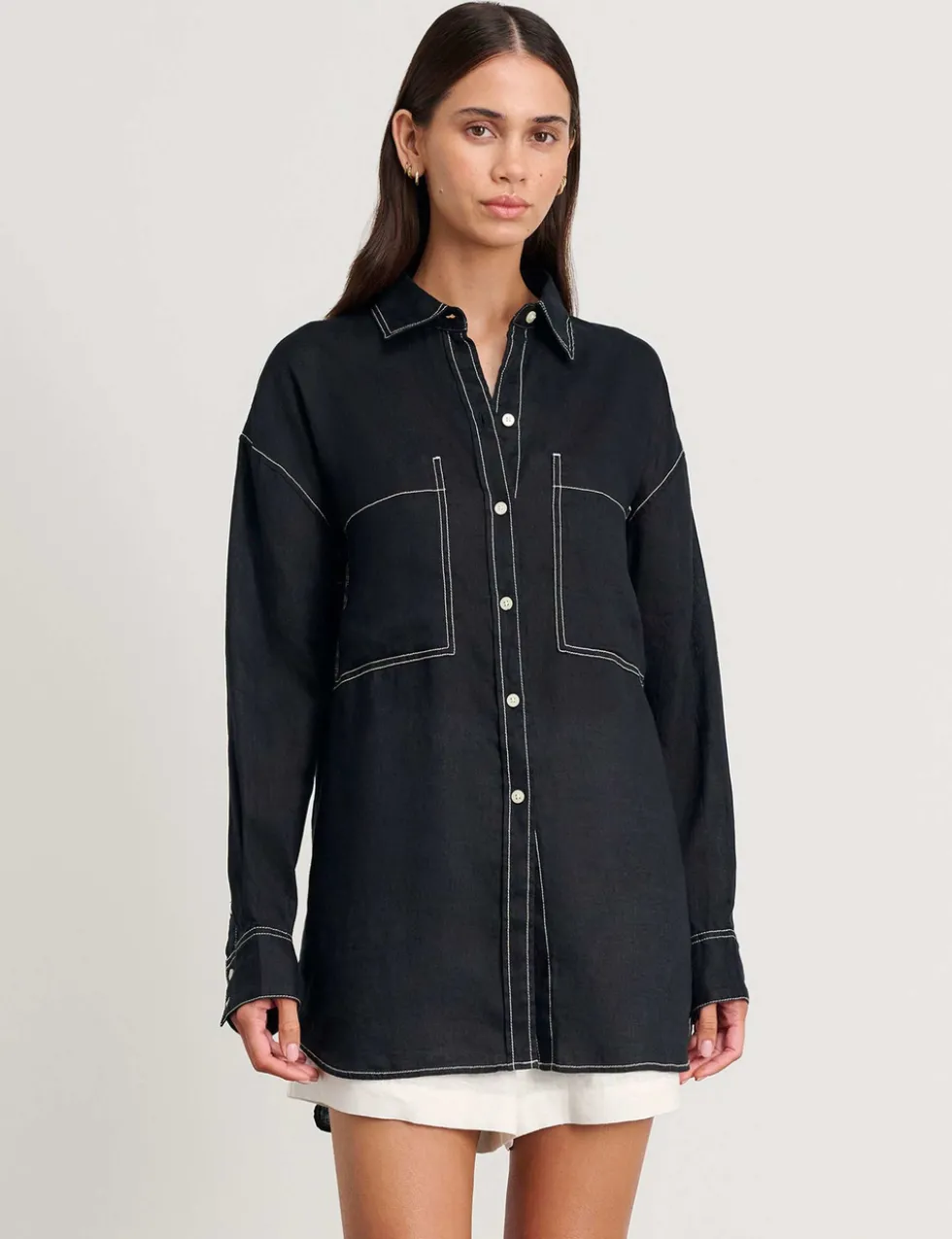 Pure Linen Oversized Shirt