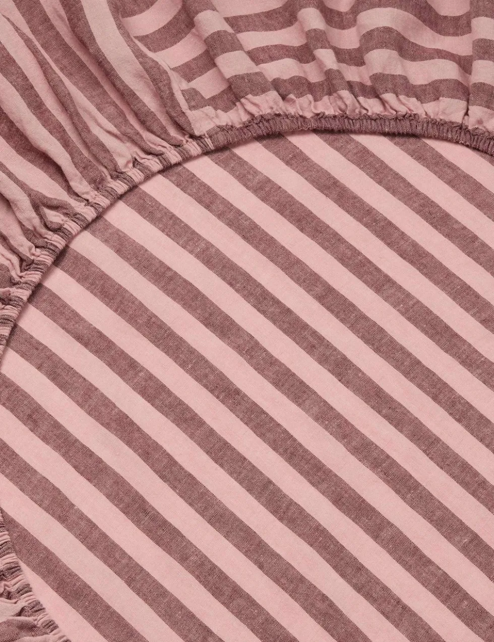 Pure Linen Pembroke Stripe Fitted Sheet