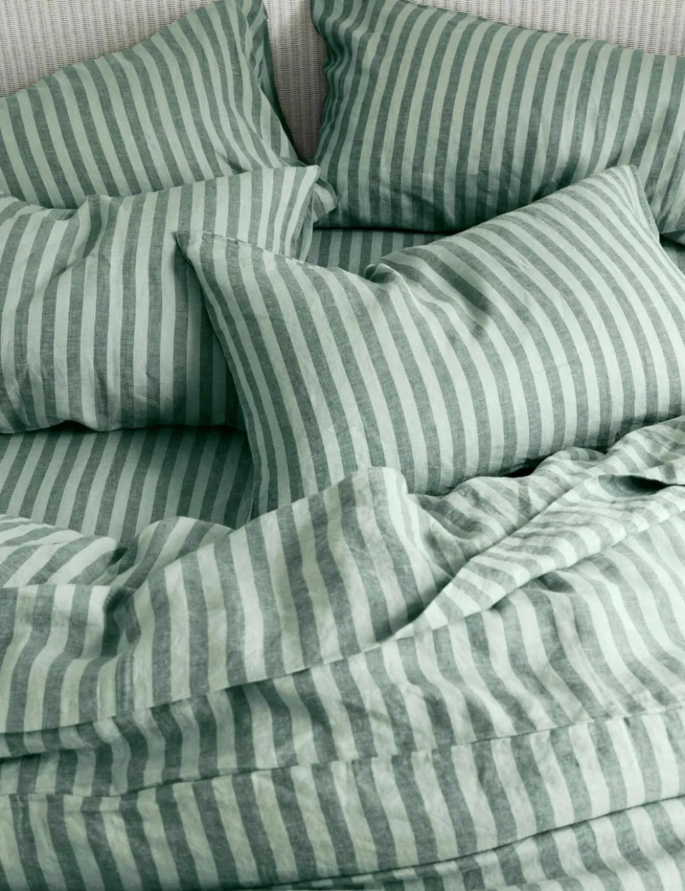 Pure Linen Pembroke Stripe Fitted Sheet