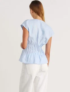 Pure Linen Pintuck Blouse
