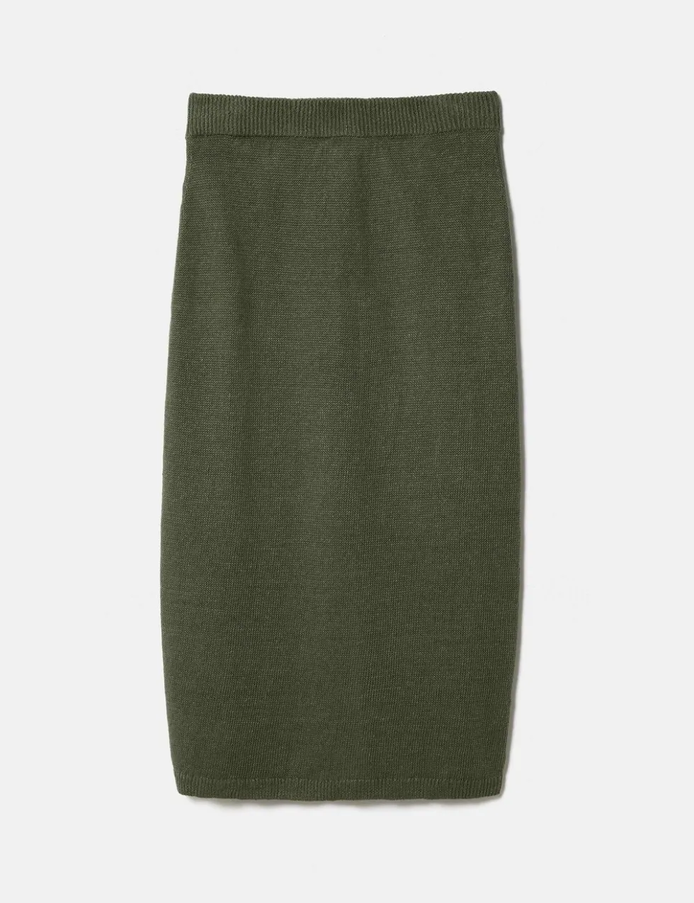 Pure Linen Pocket Detail Midi Pencil Skirt