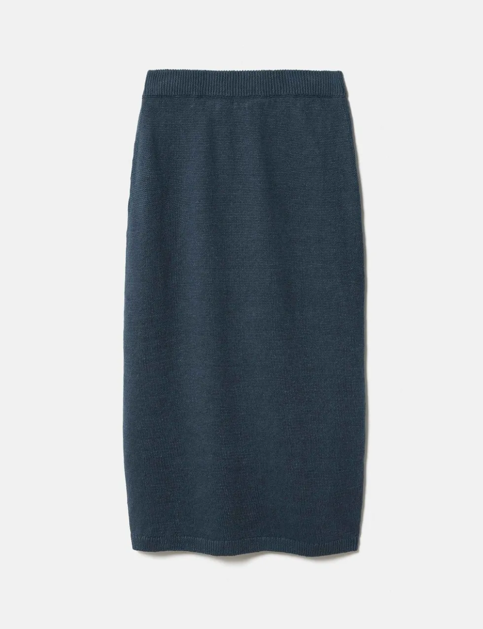 Pure Linen Pocket Detail Midi Pencil Skirt