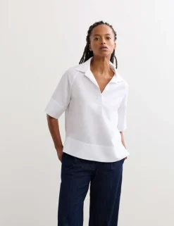 Pure Linen Popover Blouse