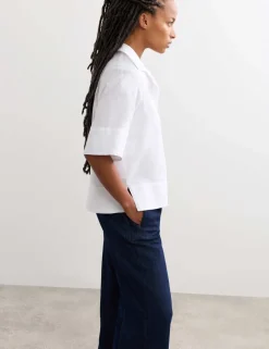 Pure Linen Popover Blouse