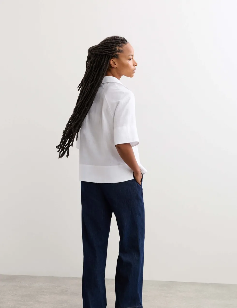 Pure Linen Popover Blouse