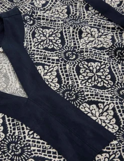 Pure Linen Printed Mini Shift Dress