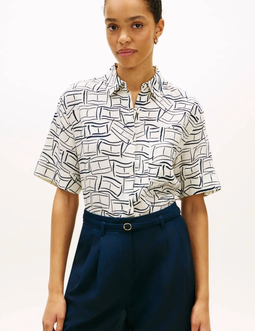 Pure Linen Printed Shirt