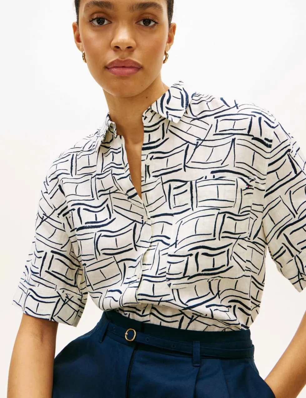 Pure Linen Printed Shirt