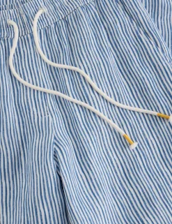 Pure Linen Printed Wide Leg Trousers