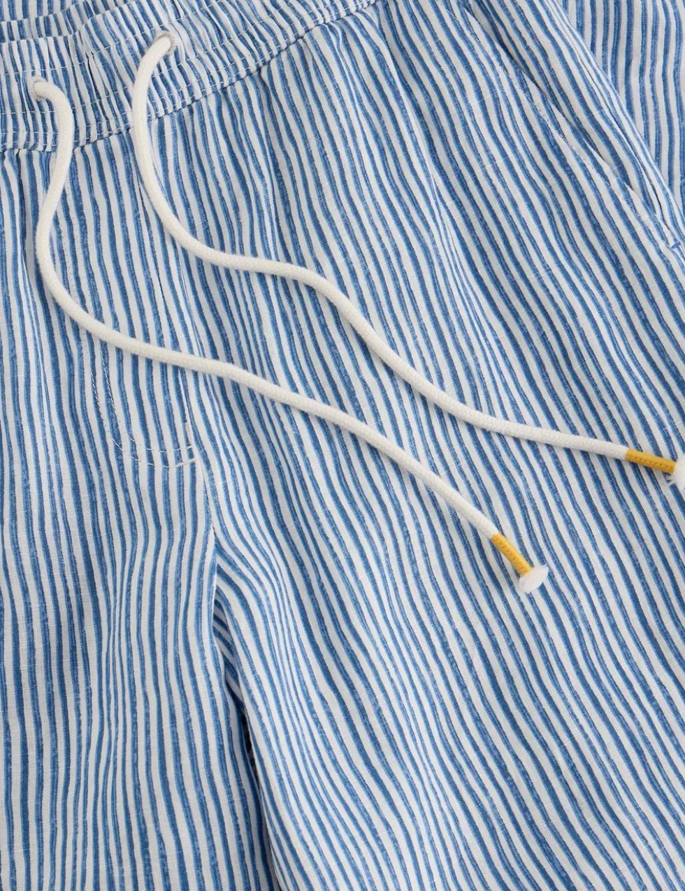 Pure Linen Printed Wide Leg Trousers