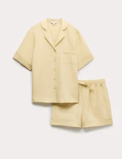 Pure Linen Revere Shortie Pyjama Set