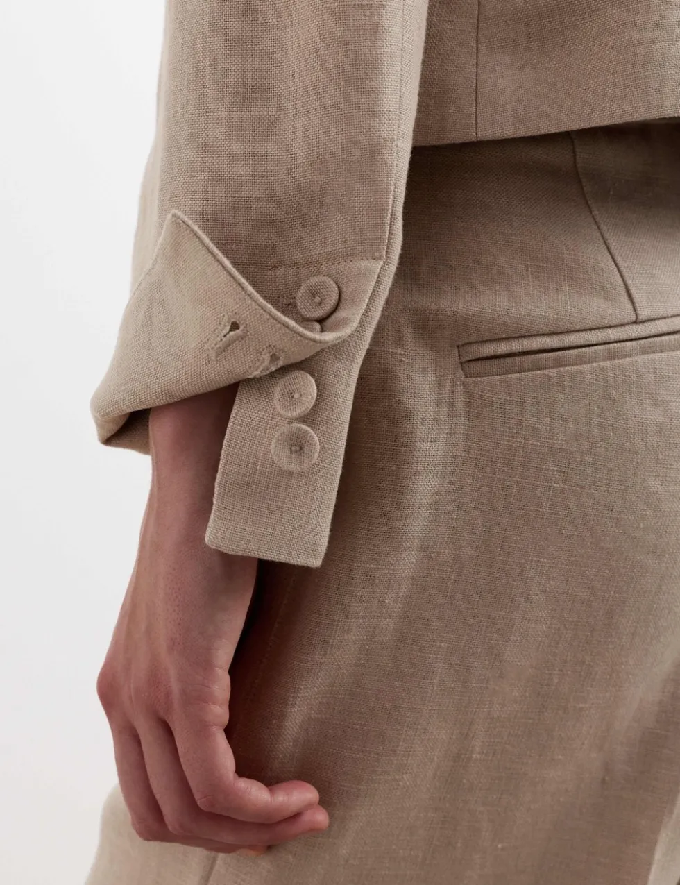 Pure Linen Short Tailored Jacket