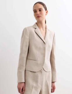 Pure Linen Short Tailored Jacket