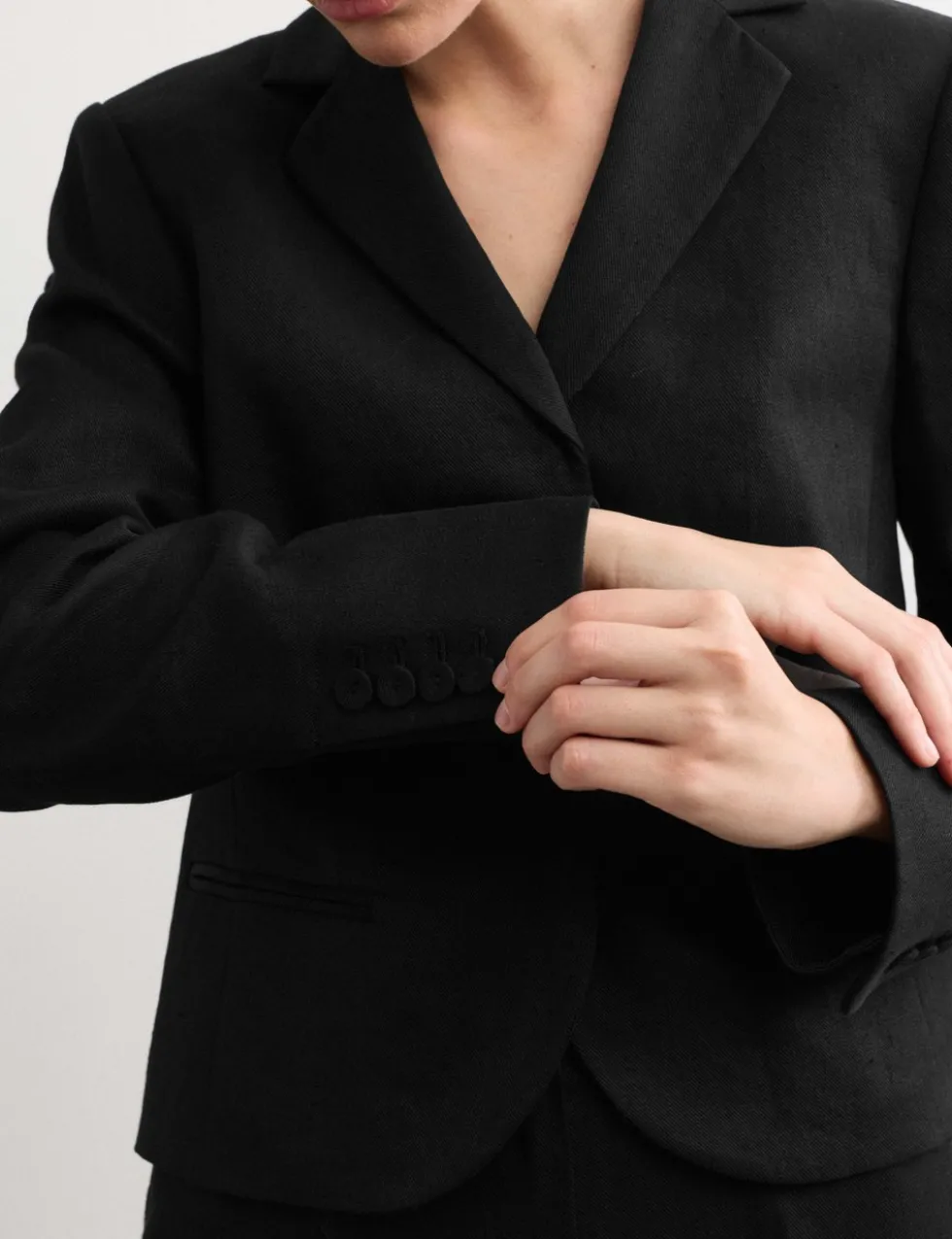 Pure Linen Short Tailored Jacket
