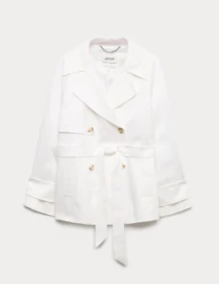 Pure Linen Short Trench Style Coat