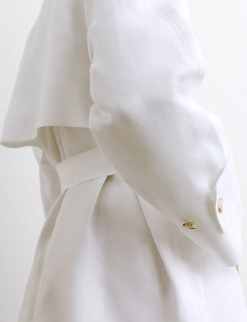 Pure Linen Short Trench Style Coat