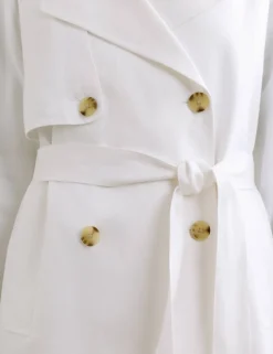 Pure Linen Short Trench Style Coat