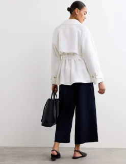Pure Linen Short Trench Style Coat