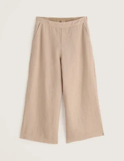 Pure Linen Side Zip Wide Leg Culottes