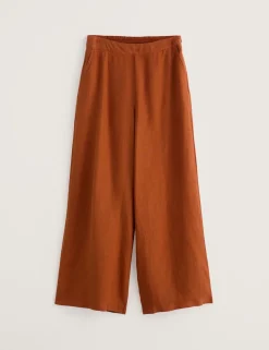 Pure Linen Side Zip Wide Leg Culottes