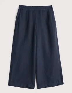 Pure Linen Side Zip Wide Leg Culottes
