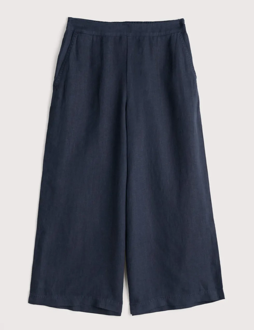 Pure Linen Side Zip Wide Leg Culottes