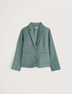Pure Linen Single Breasted Blazer