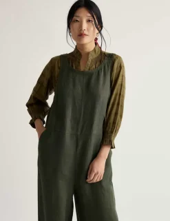 Pure Linen Sleeveless Jumpsuit