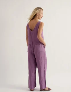 Pure Linen Sleeveless Jumpsuit