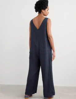 Pure Linen Sleeveless Jumpsuit