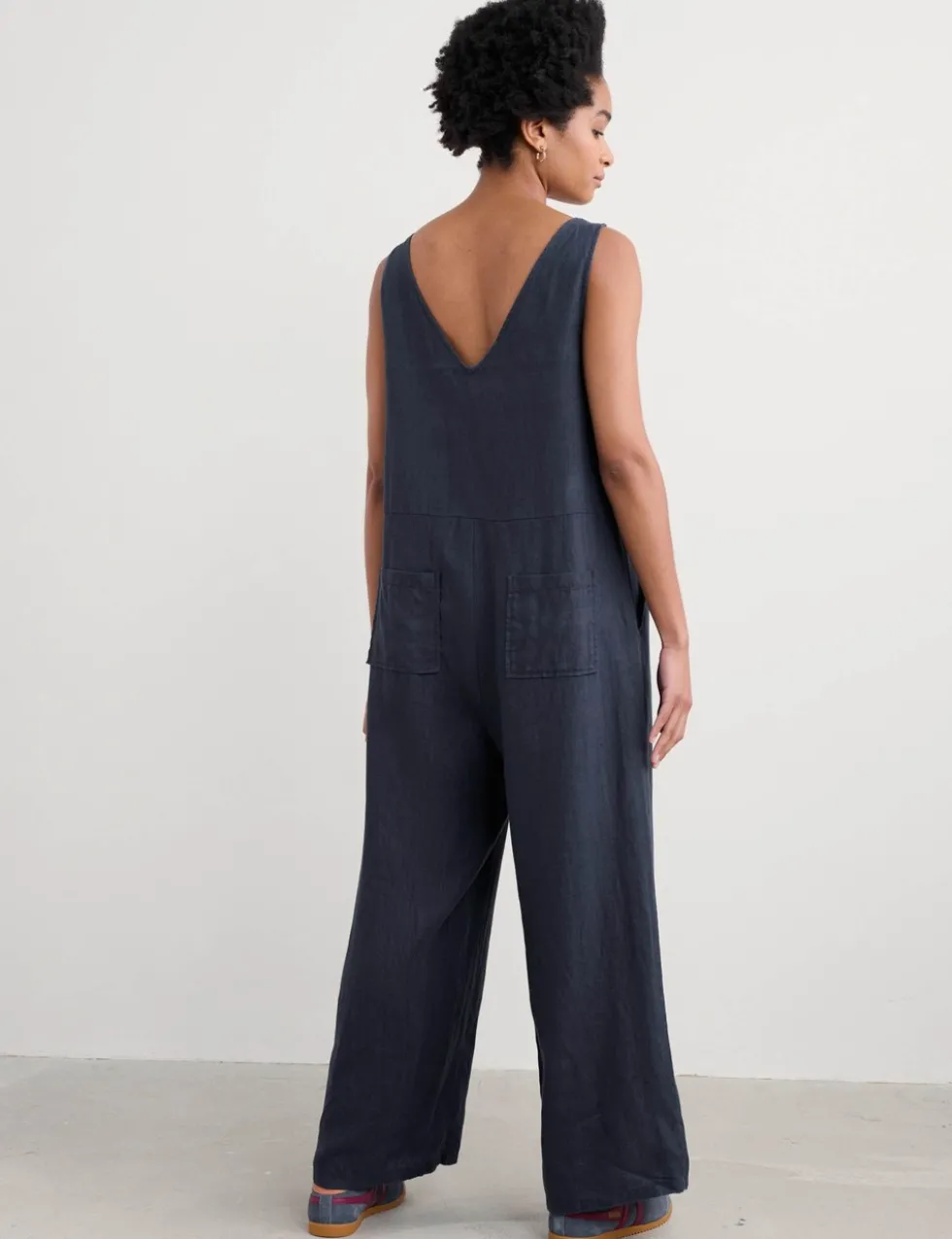 Pure Linen Sleeveless Jumpsuit