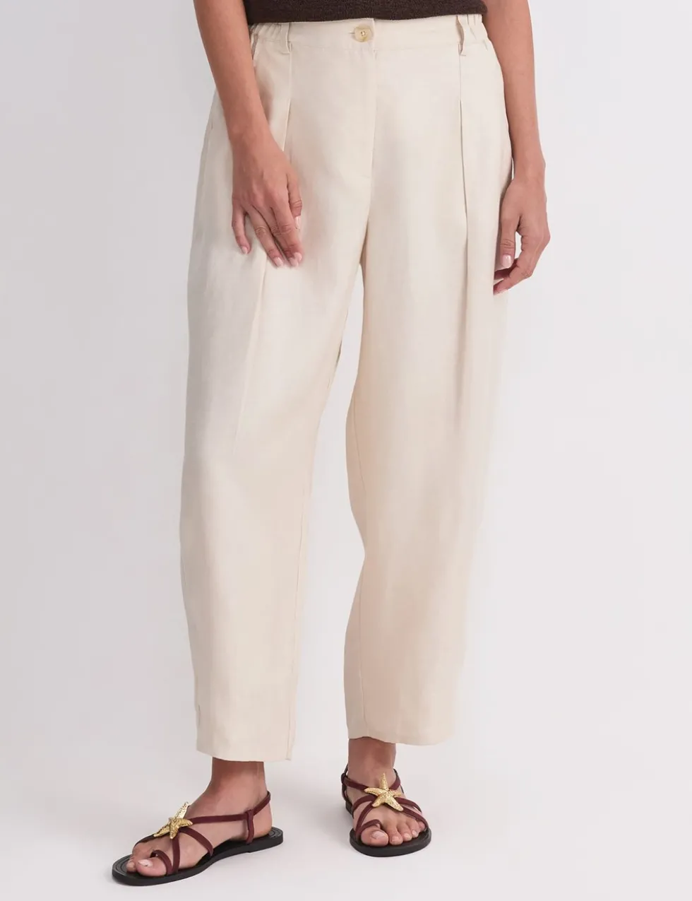 Pure Linen Straight Leg Chinos