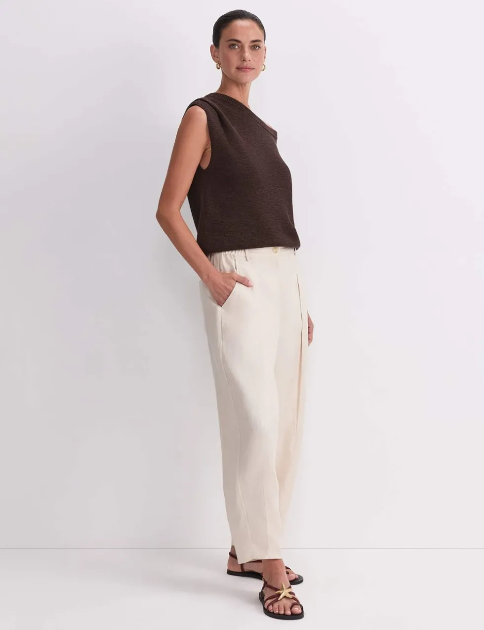 Pure Linen Straight Leg Chinos