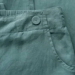 Pure Linen Straight Leg Cropped Trousers
