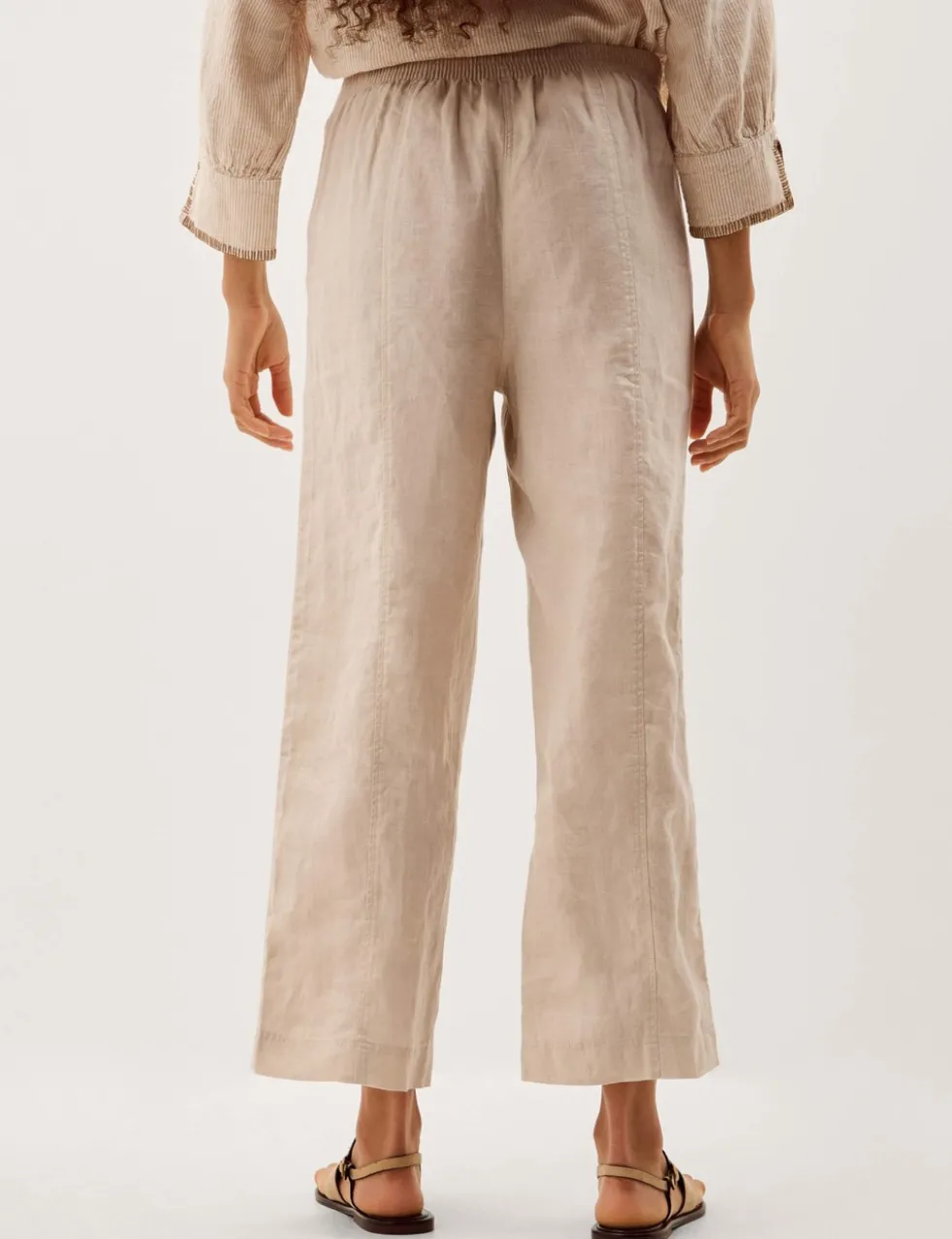 Pure Linen Straight Leg Trousers