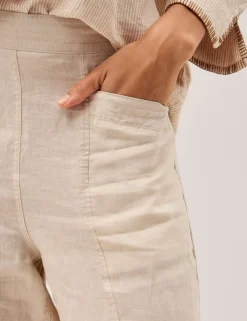 Pure Linen Straight Leg Trousers