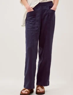 Pure Linen Straight Leg Trousers