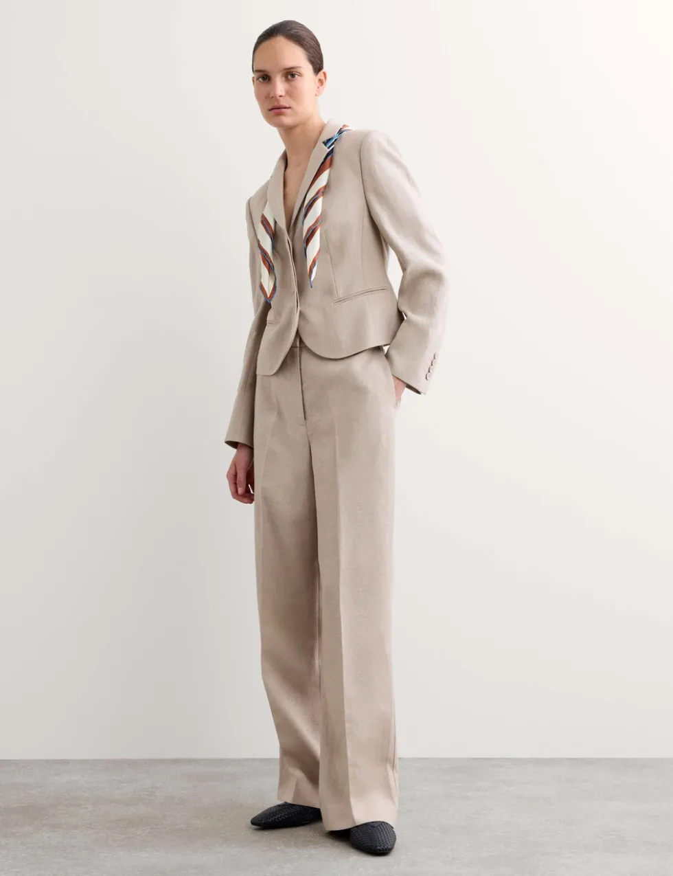 Pure Linen Straight Leg Trousers
