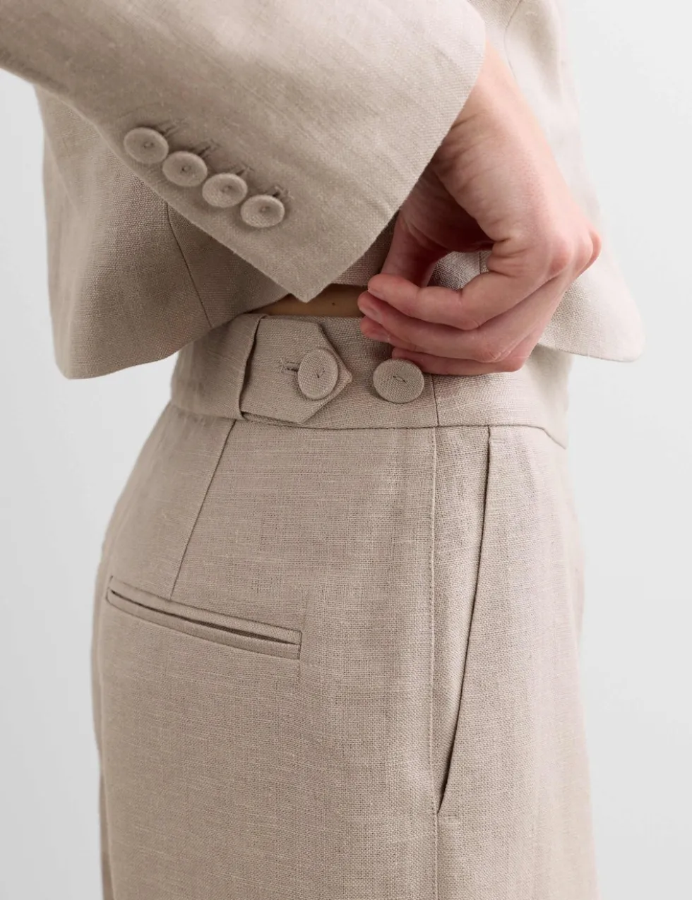 Pure Linen Straight Leg Trousers