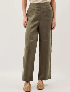 Pure Linen Straight Leg Trousers